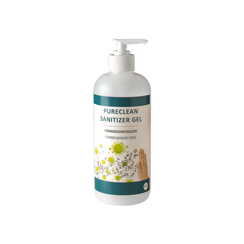 Hånddesinfeksjon med gel, Pureclean, 500 ml