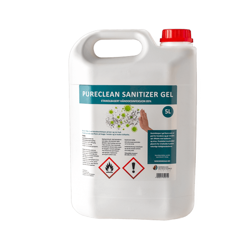 Hånddesinfeksjon med gel, Pureclean, 5 liter